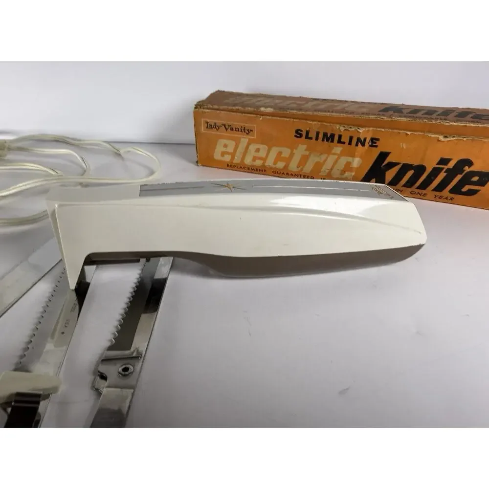 1960’s Lady Vanity Slimline Corded Electric Knife Beige 8